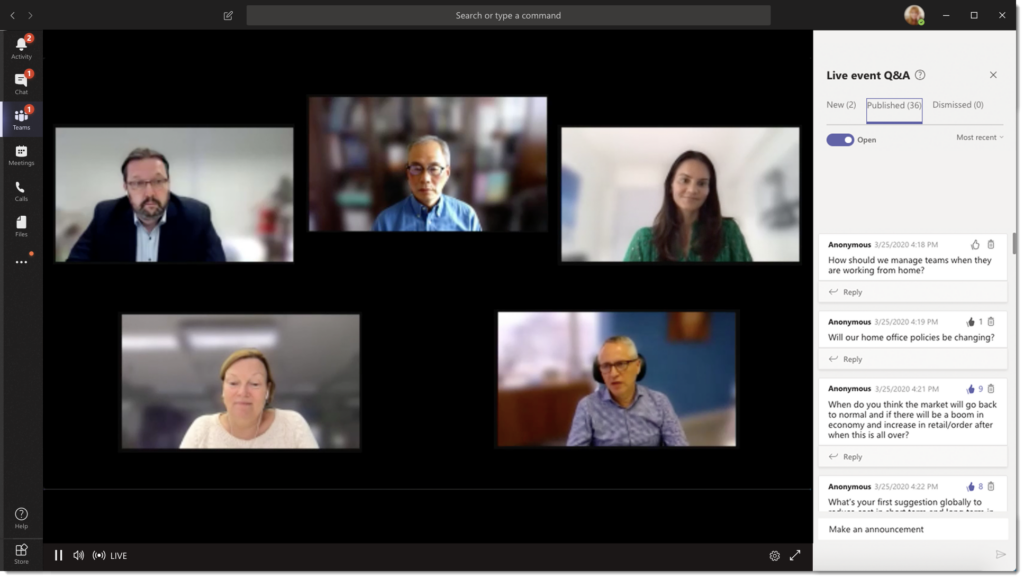 Staying Connected Digitally: Our Live Streams 2 Live Stream 25 March 2020